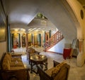 Living room with furniture and stair at Alegre de Sagrera home a museum in Terrassa Barcelona