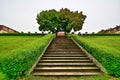 Stairs in the garden of the Brukenthal Castle from Avrig Royalty Free Stock Photo