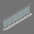 Stairs with glass railing vector illustration Royalty Free Stock Photo