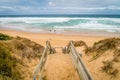 Stairs going down to the beach in Woolamai on Phillip island in Australia Royalty Free Stock Photo