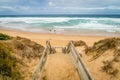 Stairs going down to the beach in Woolamai on Phillip island in Australia Royalty Free Stock Photo