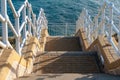 Stairs going down to the Mediterranean sea at southern part of Gibraltar Royalty Free Stock Photo