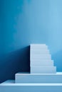 stairs going up a wall represents the concept of business progress, development, and achievement. Royalty Free Stock Photo