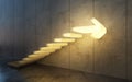 Stairs going  upward, 3d render Royalty Free Stock Photo