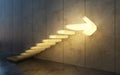 Stairs going upward, 3d render