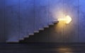 Stairs going  upward, 3d render Royalty Free Stock Photo