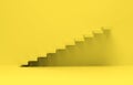 Stairs going upward with Yellow background. Business rise, forward achievement Royalty Free Stock Photo