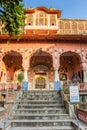 Stairs of the Govardhan Nath Ji Ka Mandir temple in downtown Jaipur