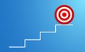Stairs growing to target, business concept of success - vector