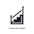 stairs with handle isolated icon. simple element illustration from construction concept icons. stairs with handle editable logo Royalty Free Stock Photo