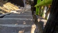 stairs with handles made of cement Royalty Free Stock Photo