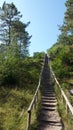 Stairs on the highest Dune of the Schoorlse Duinen Dunes in North Holland, the Netherlands Royalty Free Stock Photo