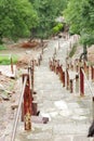 Ancient stairs 10th century Chaunsath yogini temple, jabalpur, India Royalty Free Stock Photo