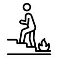 Stairs human evacuation icon, outline style