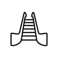 Black line icon for Stairs, stepladder and escalator