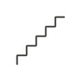 Stairs icon vector. Line upstairs symbol.