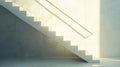 Stairs illuminated by natural light in a minimalistic interior setting Royalty Free Stock Photo