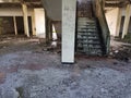 stairs inside empty old building in north kalimantan, indonesia Royalty Free Stock Photo