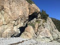 Stairs inside mountain crack