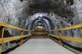 Stairs inside tunnel in salt mine Royalty Free Stock Photo