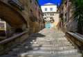 Stairs on the Jewish quarter of Girona city a place where Game of Thrones shot some scenes Royalty Free Stock Photo
