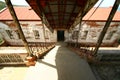 Stairs leading down to colonial Spanish house in the Philippines Royalty Free Stock Photo