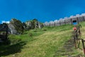 Stairs leading to old fortified settlement