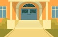 Stairs Leading to School Central Entrance Door Royalty Free Stock Photo