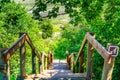 Stairs leading to the wetlands in Don Edwards San Francisco Bay National Wildlife Refuge, Fremont, California Royalty Free Stock Photo