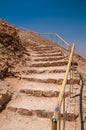 Stairs leading up the snake path at Masada