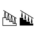 Stairs line and glyph icon. Staircase vector illustration isolated on white. Staircase with railings outline style Royalty Free Stock Photo