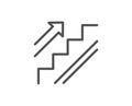 Stairs line icon. Shopping stairway sign.