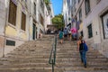 Stairs in Lisbon city, Portugal
