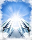 Stairs made of clouds to heaven Royalty Free Stock Photo