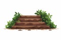 stairs made of dirt in natural landskape vegetation isolated vector style illustration