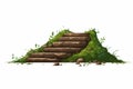 stairs made of dirt in natural landskape vegetation isolated vector style illustration