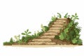 stairs made of dirt in natural landskape vegetation isolated vector style illustration