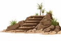 stairs made of dirt in natural landskape vegetation isolated vector style illustration