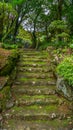 Stairs made out of stone in a mountain in Nagasaki, Japan. Royalty Free Stock Photo