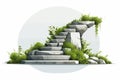 stairs made of plastic in natural landskape isolated vector style illustration