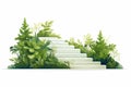 stairs made of plastic in natural landskape isolated vector style illustration