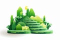 stairs made of plastic in natural landskape isolated vector style illustration