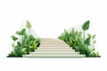 stairs made of plastic in natural landskape isolated vector style illustration