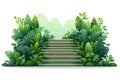 stairs made of plastic in natural landskape isolated vector style illustration