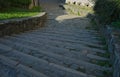 Stairs made of stone blocks going down Royalty Free Stock Photo