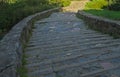 Stairs made of stone blocks going down Royalty Free Stock Photo