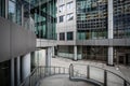 Stairs and modern architecture at David Pecaut Square, in downtown Toronto, Ontario. Royalty Free Stock Photo