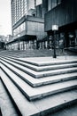 Stairs and modern architecture at Hopkins Plaza in Baltimore, Ma Royalty Free Stock Photo
