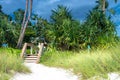 Stairs at Naples beach in Florida gulf