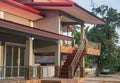 Stairs of new modern two storey bungalow under blue sky Royalty Free Stock Photo